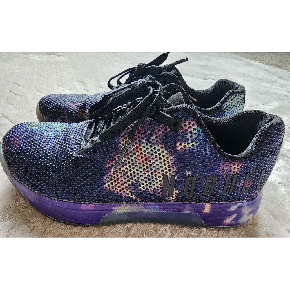 Nobull ST Trainer Shoes Black/Purple Tie Dye Womens 7